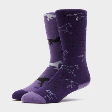 Purple Storm Bloc Kids Equestrian Midweight Horseshoe Socks Purple/Lilac