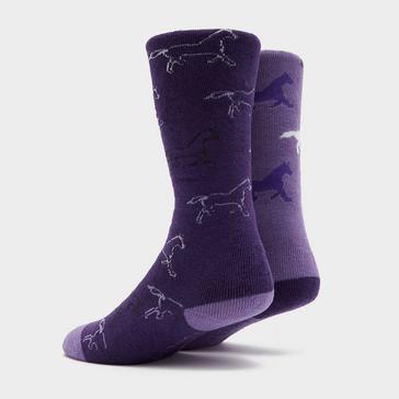 Purple Storm Bloc Kids Equestrian Midweight Horseshoe Socks Purple/Lilac