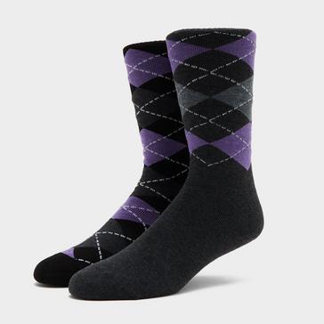 Black Storm Bloc Womens Midweight Argyle Lingfield 2 Pack Socks Charcoal/Black