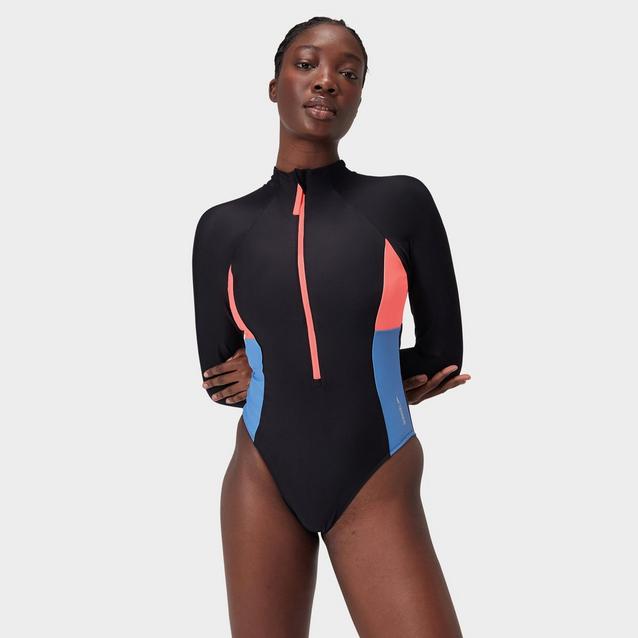 Speedo Women's Long Sleeve Zip Colorblock Piece GO Outdoors