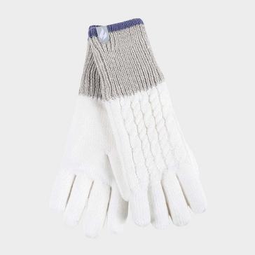 Cream Heat Holders Womens Patterned Fleece Lined Warm Thermal Gloves For Winter