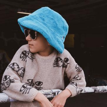 Blue Little Hotdog Watson Kids' Fur Bucket Hat