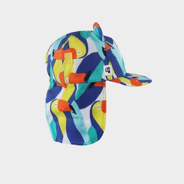 BLUE-YELLOW Little Hotdog Watson Kids' Cub Hat With Neck Flap