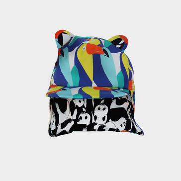 BLUE-YELLOW Little Hotdog Watson Kids' Cub Hat With Neck Flap