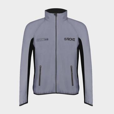 Grey Proviz Sports Men's Fully Reflective Running Jacket
