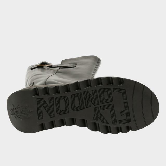 fly london Women's Mol Leather Wedge Heel Knee High Zip Up Boots