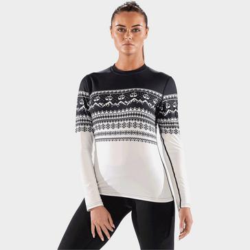 Black Surfanic Women's Cozy Fairisle Crew Neck