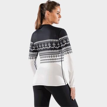 Black Surfanic Women's Cozy Fairisle Crew Neck