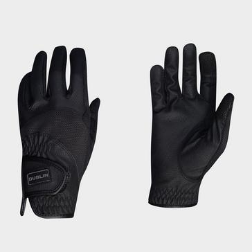 Black Dublin Mesh Panel Riding Gloves