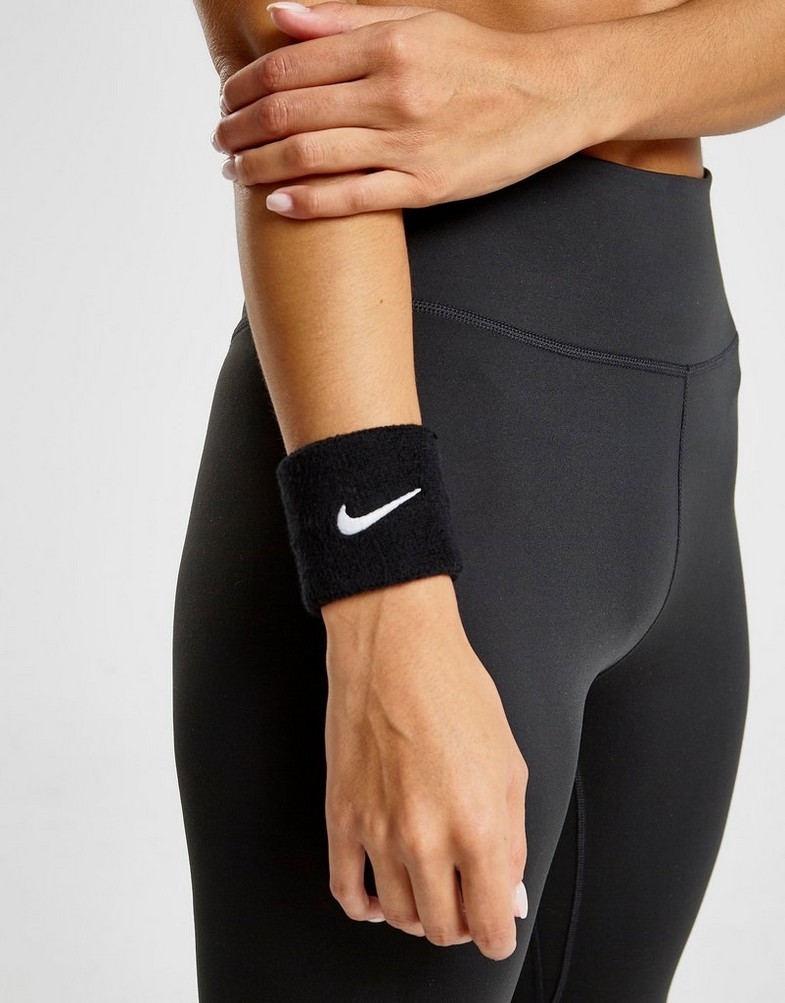 Dámske fitness doplnky NIKE ПОВ'ЯЗКА SWOOSH 2PK WB BLK/WT NIKE HEAD/WRIST BANDS NN04010 Чорний