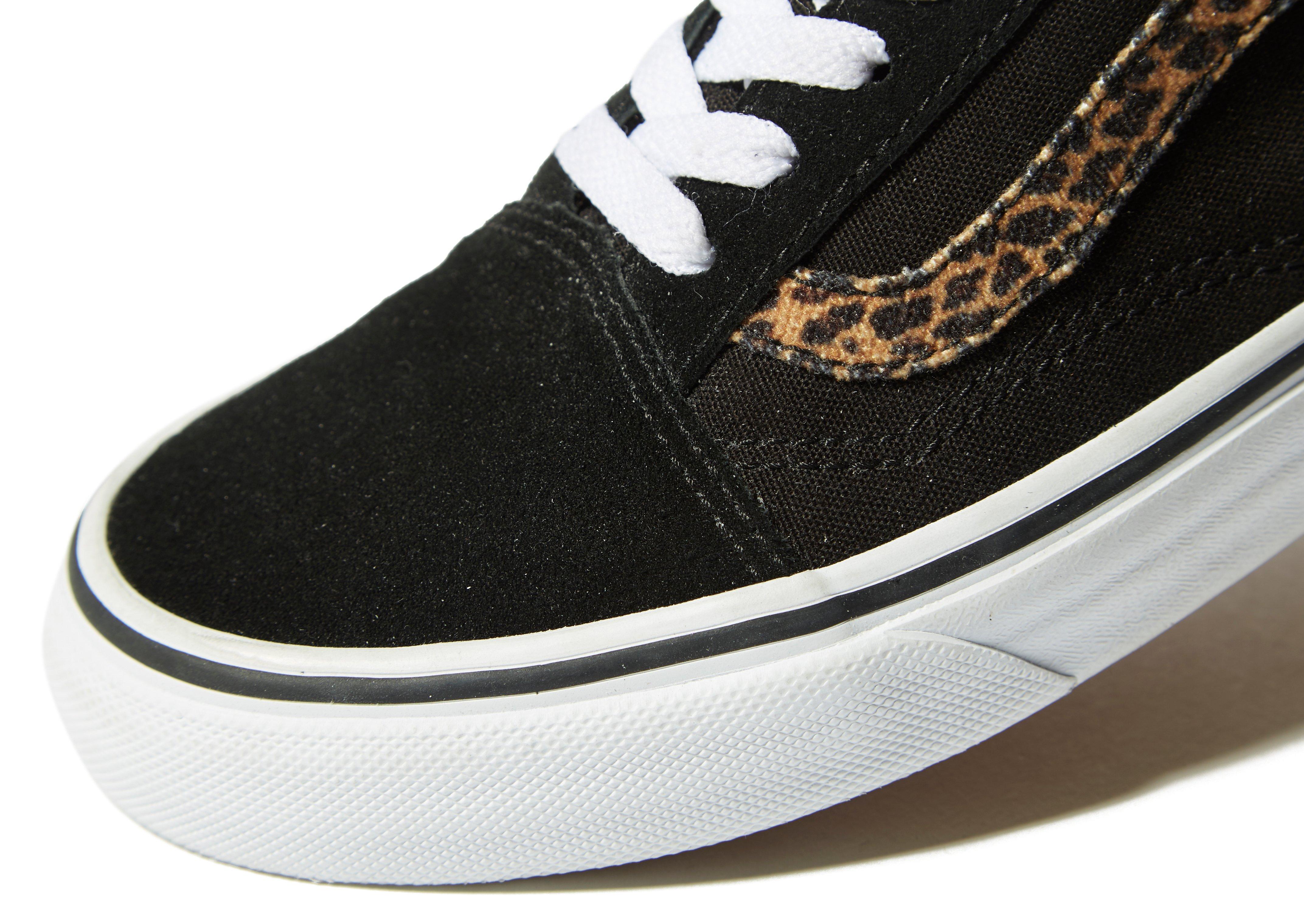 grey vans with leopard print stripe