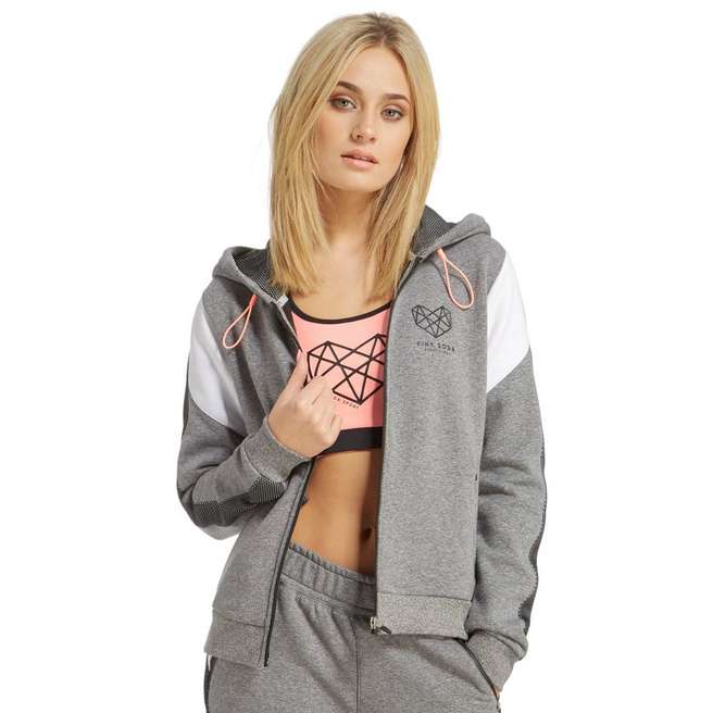 Pink Soda Sport Panel Zip Through Hoody