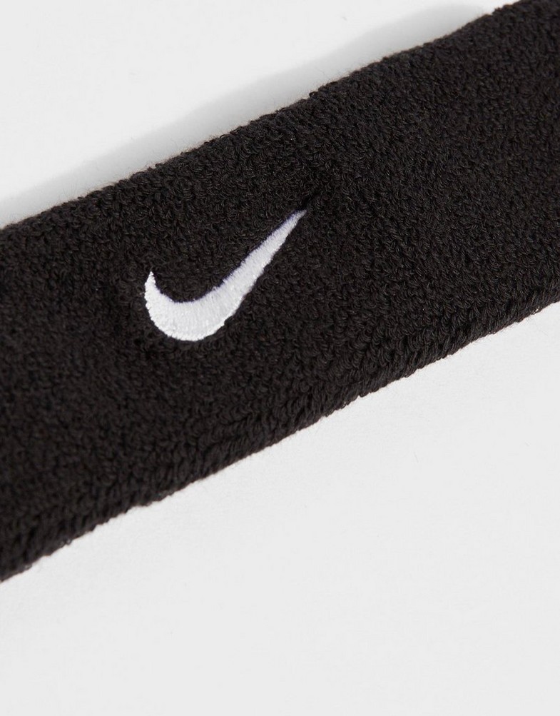 NIKE OPASKA SWOOSH H/B BLK/WHT NIKE HEAD/WRIST BANDS NN07010 Czarny