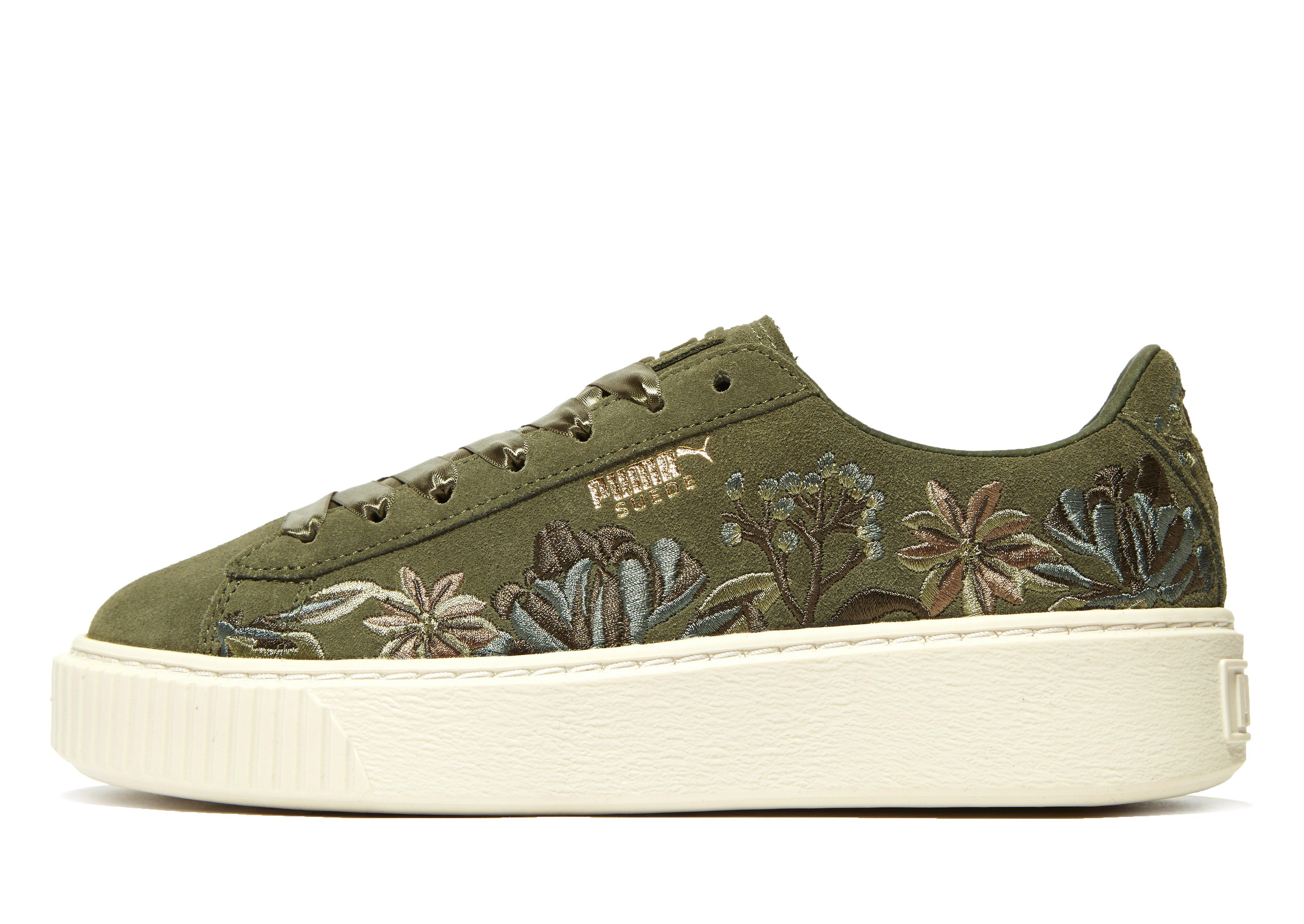 puma suede platform floral femme