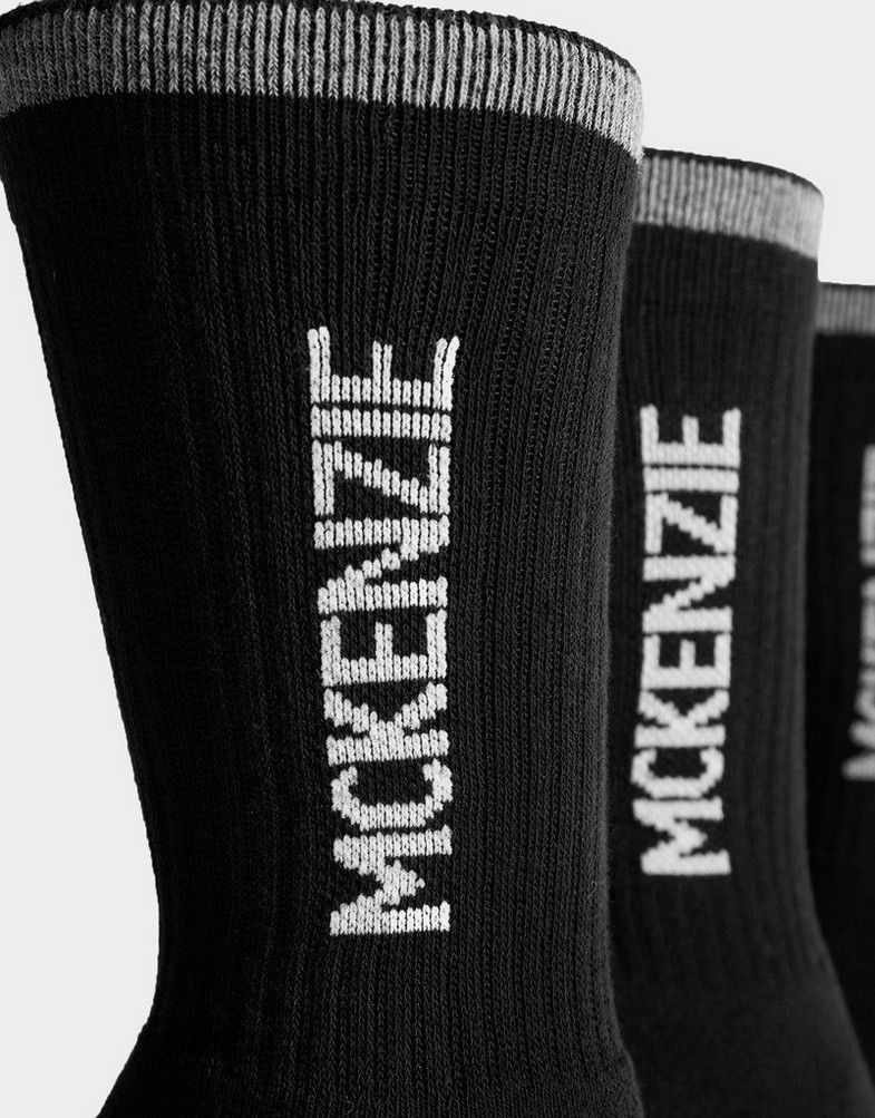 Жіночі шкарпетки MCKENZIE ВИСОКІ ШКАРПЕТКИ 3PK SPORT SOCK BLK SOCK PACKS MCKAA10126BLK Чорний