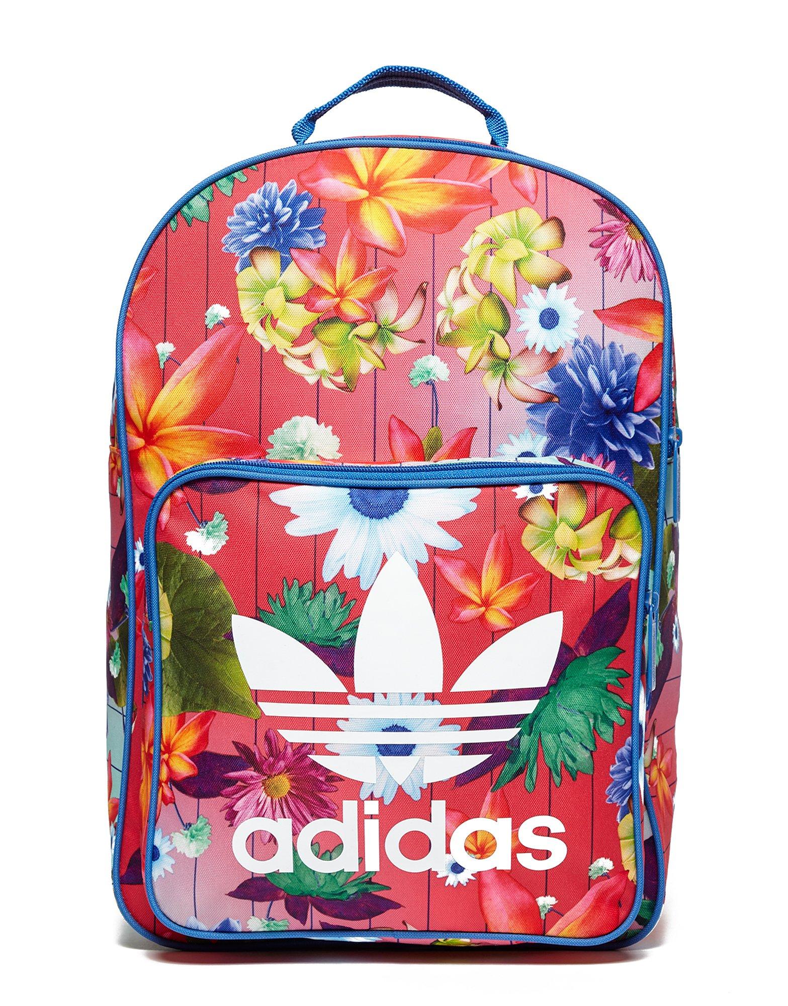 adidas pink floral backpack