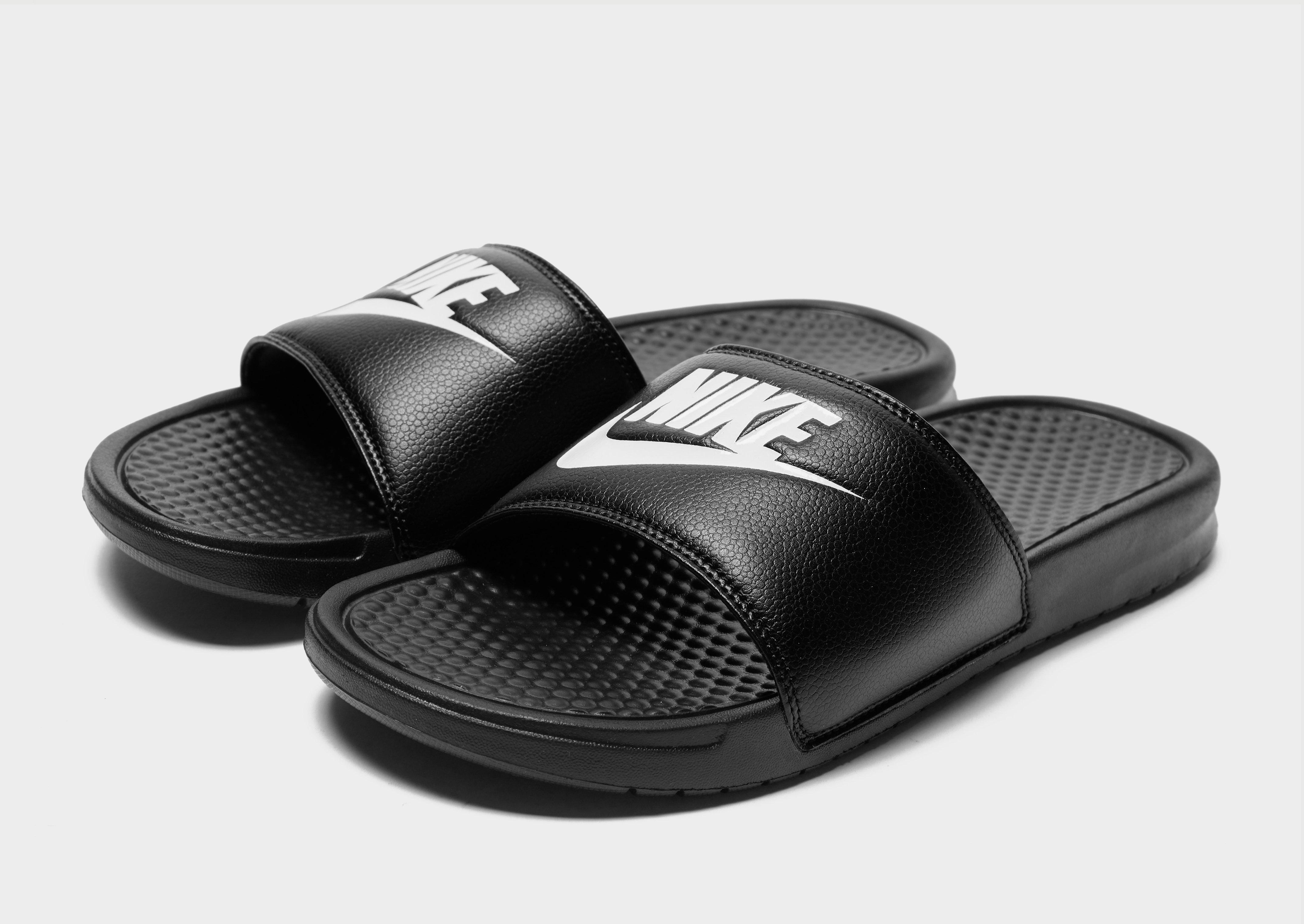 nike benassi swoosh ironman golden check slides