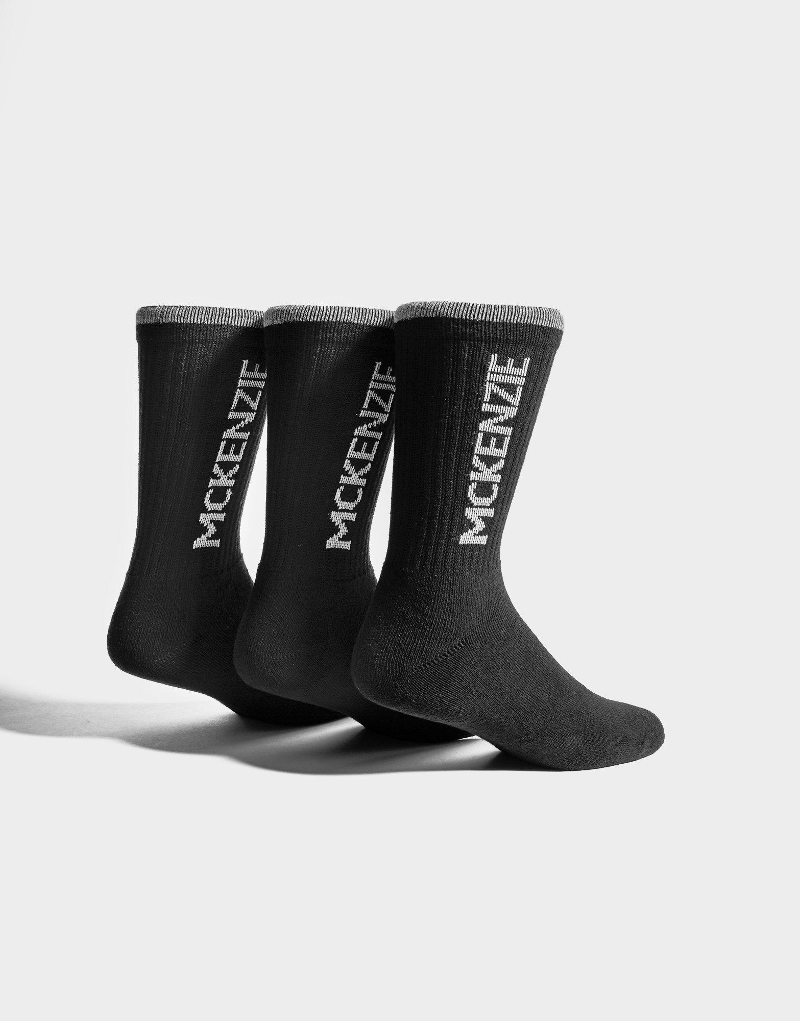 Dámské ponožky MCKENZIE 3 PACK SPORTS SOCKS JUNIOR  MCKAA12514BLK Černá