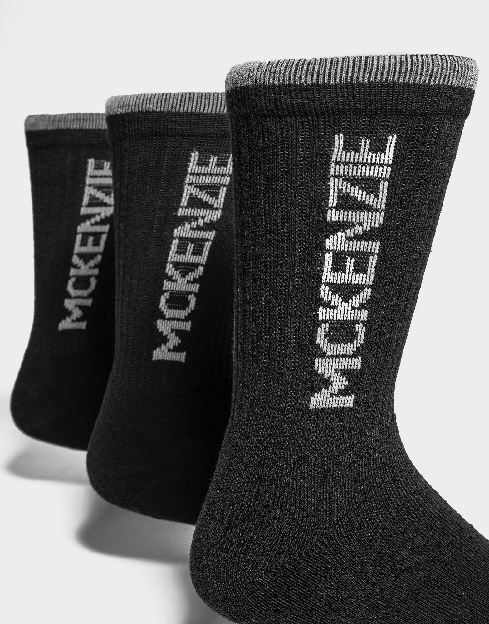 Dámské ponožky MCKENZIE 3 PACK SPORTS SOCKS JUNIOR  MCKAA12514BLK Černá