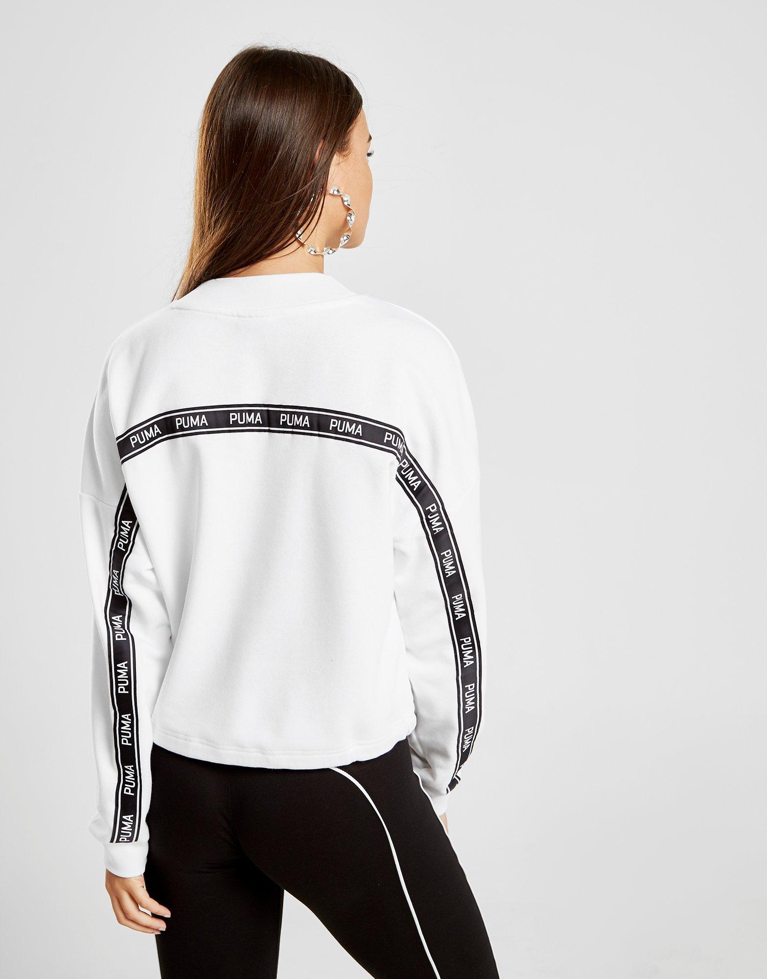 puma tape tie waist crew sweatshirt