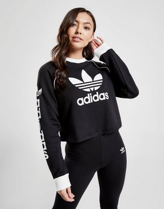 adidas Originals Linear Crop Crew Sweatshirt | JD Sports Ireland adidas Originals Linear Crop Crew Sweatshirt | JD Sports Ireland