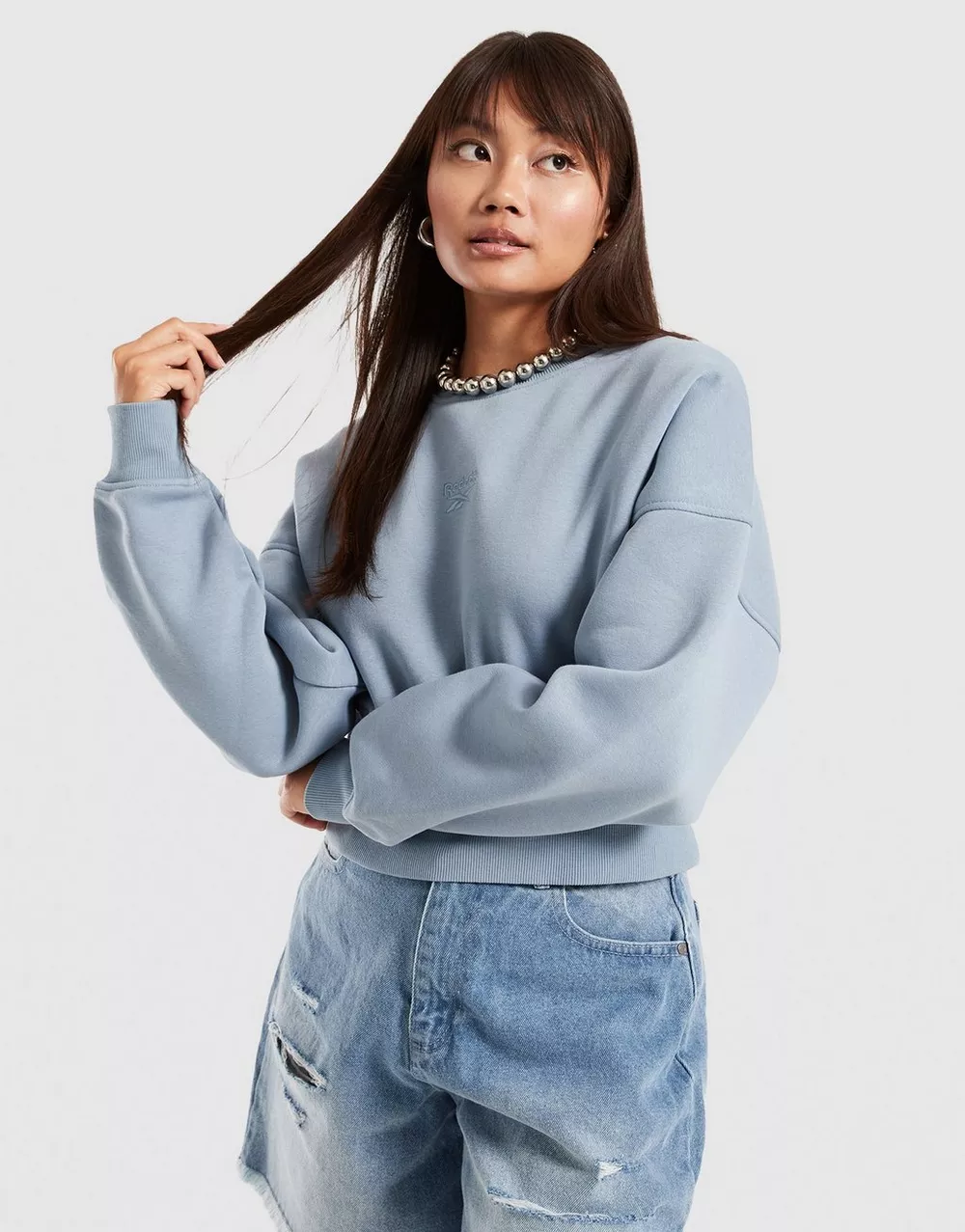 REEBOK КОФТА RICHARD CROPPED CREWNECK SWEATSHIRT, фото 1 з 4