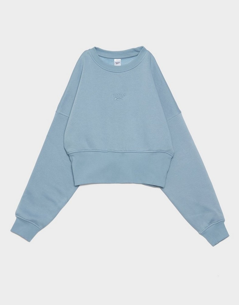 Bluză pentru femei REEBOK BLUZĂ RICHARD CROPPED CREWNECK SWEATSHIRT 100241205 Albastru