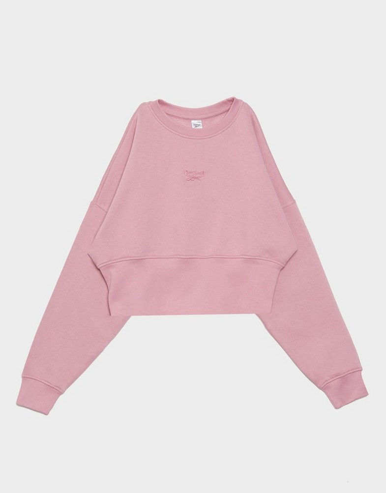 Bluză pentru femei REEBOK BLUZĂ RICHARD CROPPED CREWNECK SWEATSHIRT 100241207 Roz