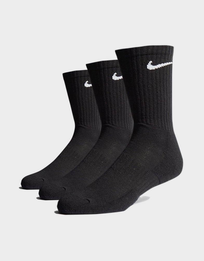 Moteriškos kojinės NIKE 3-PACK CUSHIONED CREW SOCKS  SX7664-010 Juoda