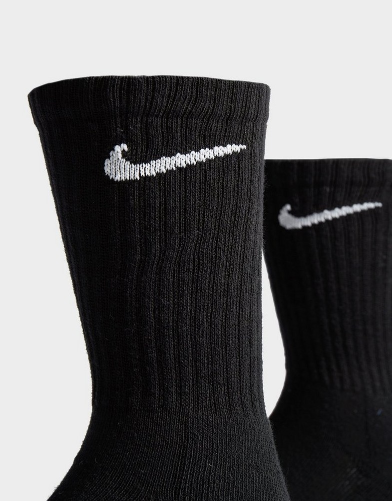 Moteriškos kojinės NIKE 3-PACK CUSHIONED CREW SOCKS  SX7664-010 Juoda