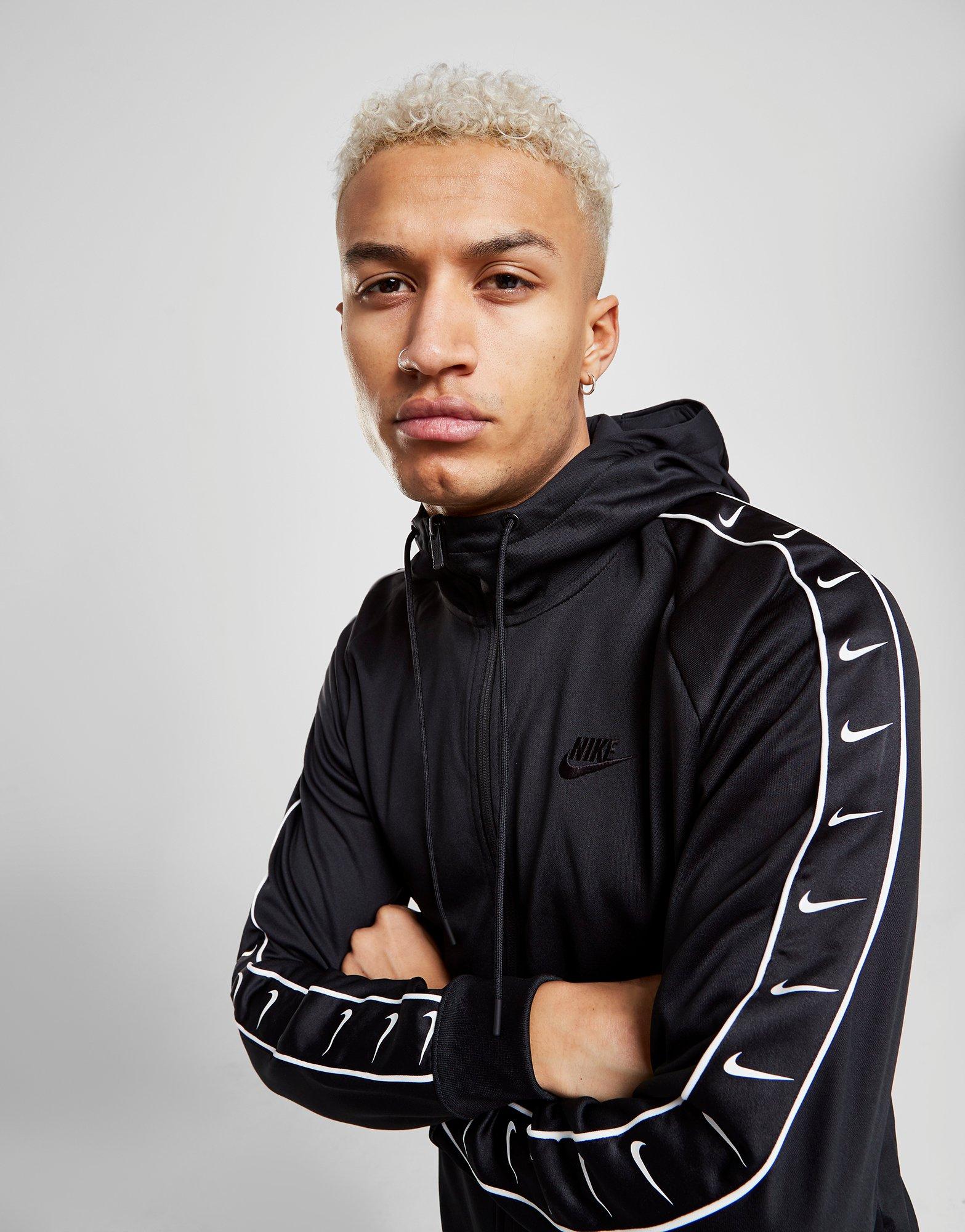 black nike tape tracksuit