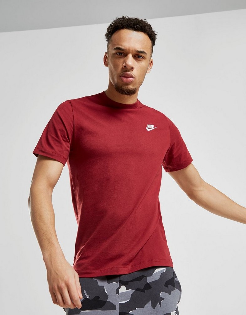 Koszulka, t-shirt męski NIKE T-SHIRT M NSW CLUB AR4997-677 Bordowy