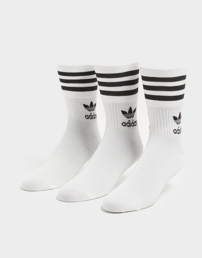 Skarpetki damskie ADIDAS 3 PACK SOLID MID CREW SOCKS  GD3575 Biały