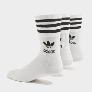 ADIDAS 3 PACK SOLID MID CREW SOCKS 