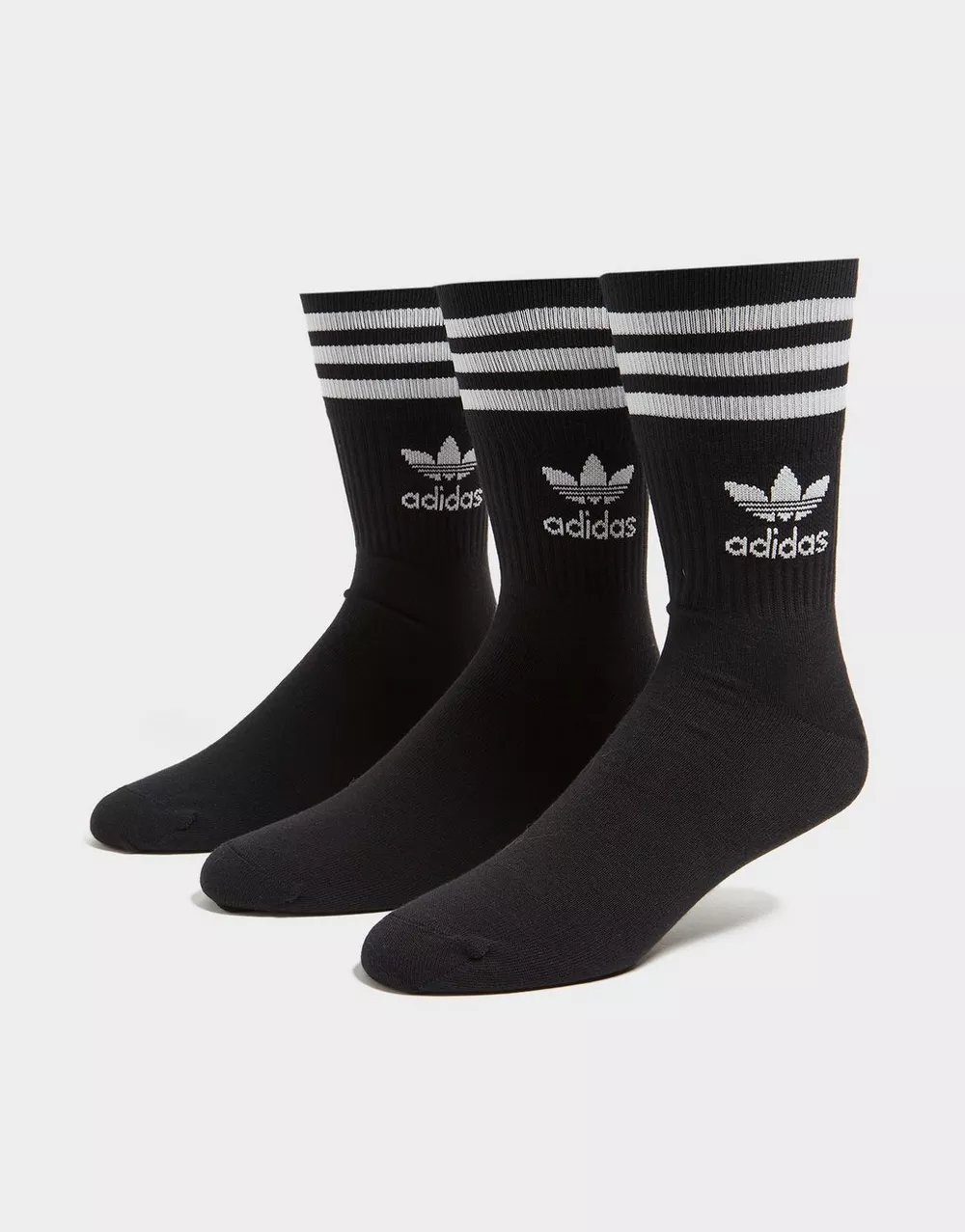 ADIDAS 3 PACK SOLID MID CREW SOCKS, фото 1 з 4