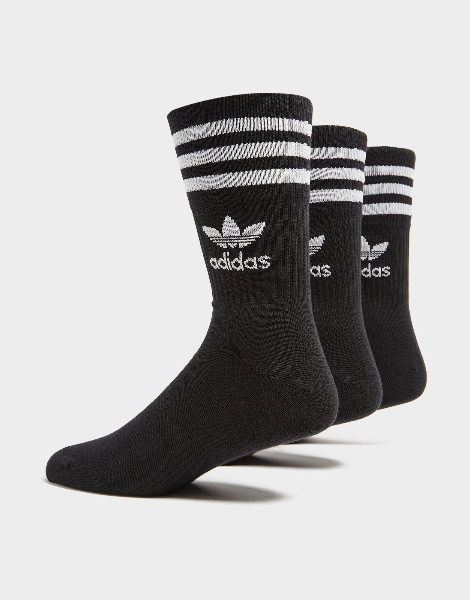 Ženske čarape ADIDAS 3 PACK SOLID MID CREW SOCKS  GD3576 crna