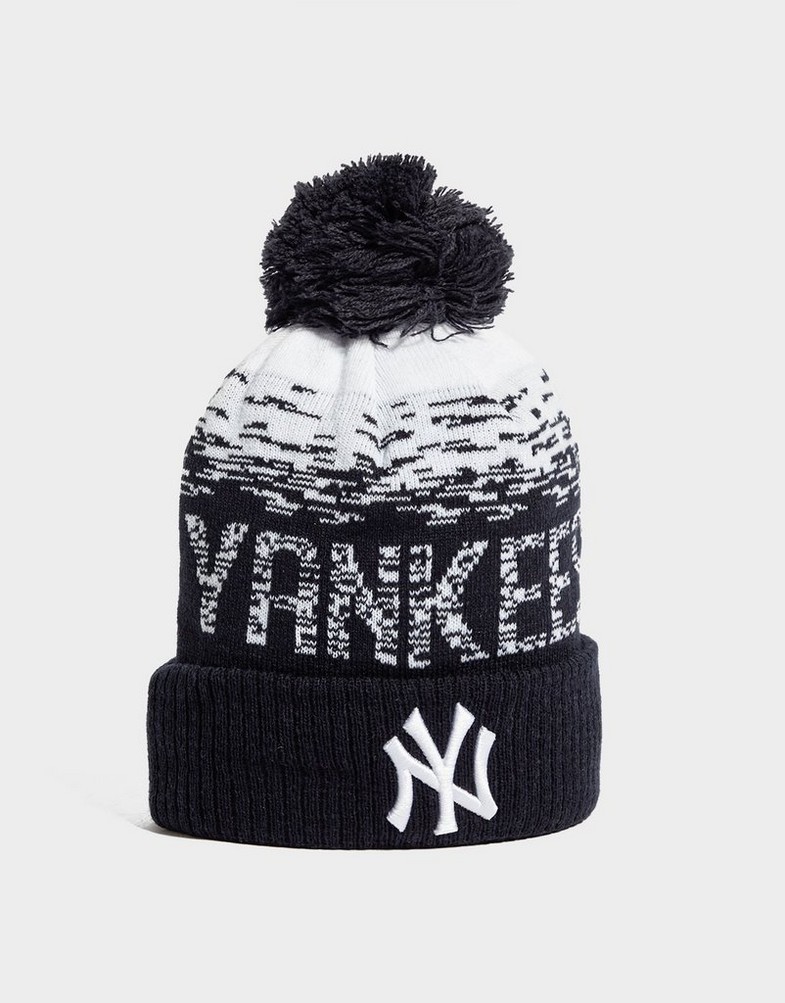 Чоловічі зимові шапки NEW ERA MLB SIDELINE NEW YORK YANKEES POM BEANIE NEW YORK YA 80536115 Чорний