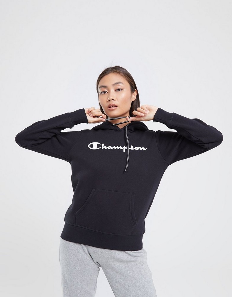 Női pulóver CHAMPION PULÓVER KAPUCNIS HOODED SWEATSHIRT 113207KK001 Fekete