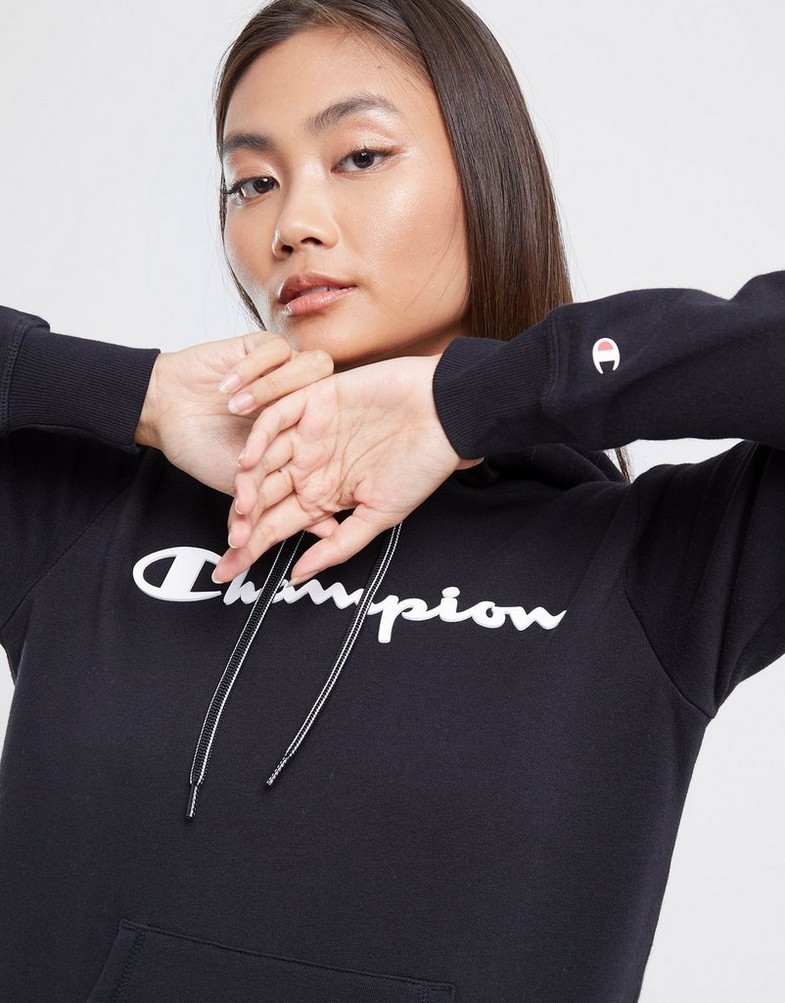 Női pulóver CHAMPION PULÓVER KAPUCNIS HOODED SWEATSHIRT 113207KK001 Fekete