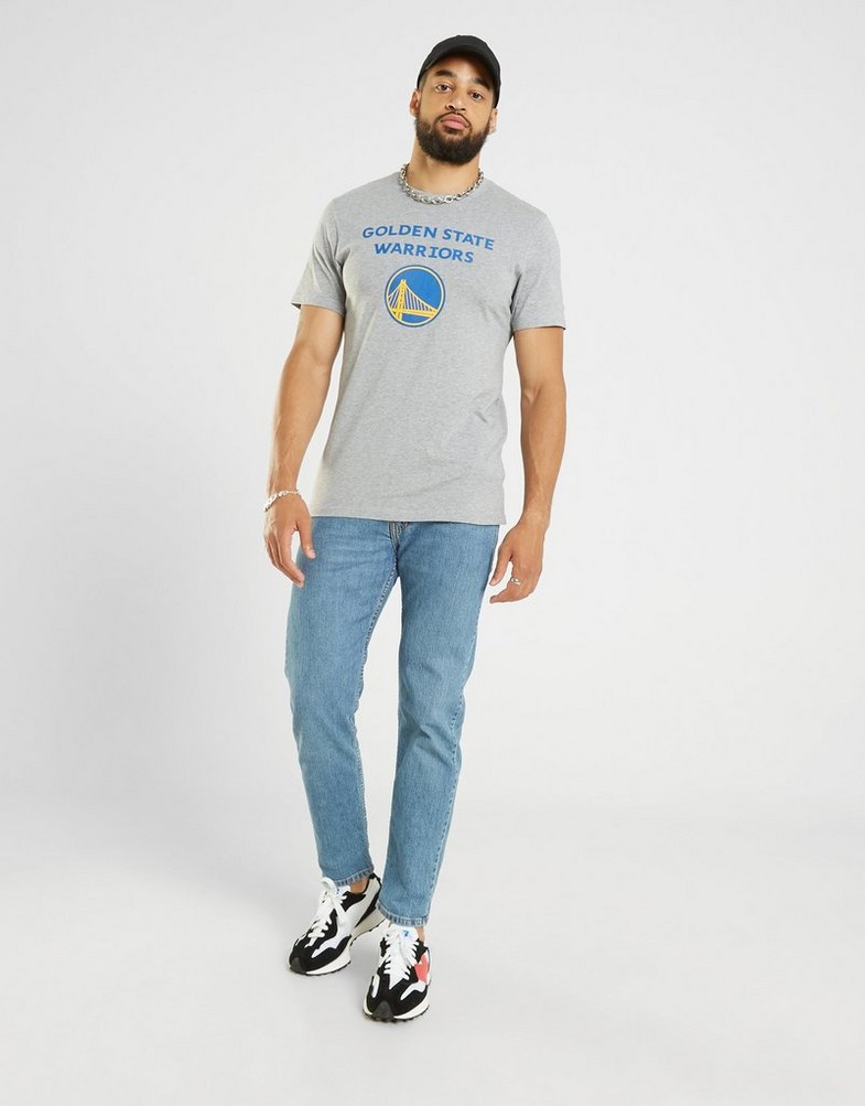 Férfi póló NEW ERA PÓLÓ SS NBA LOGO GOLDEN STATE WARRIORS LIGHT GREY HE