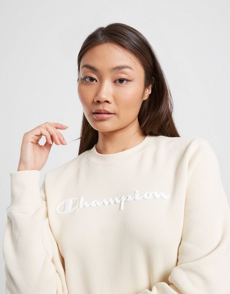 Bluza damska CHAMPION BLUZA CREWNECK SWEATSHIRT 115391YS014 Beżowy