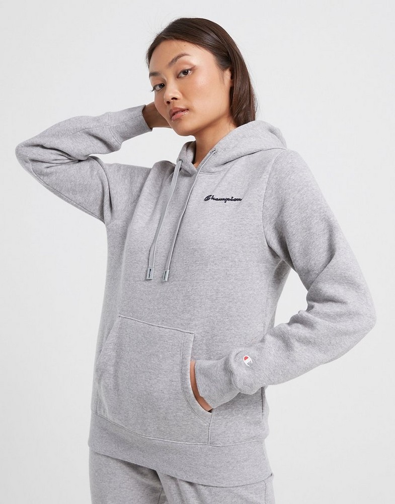 Dámska mikina CHAMPION MIKINA S KAPUCŇOU HOODED SWEATSHIRT 115395EM006 Sivá