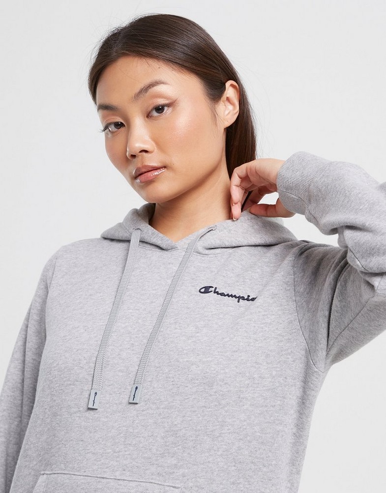 Dámska mikina CHAMPION MIKINA S KAPUCŇOU HOODED SWEATSHIRT 115395EM006 Sivá