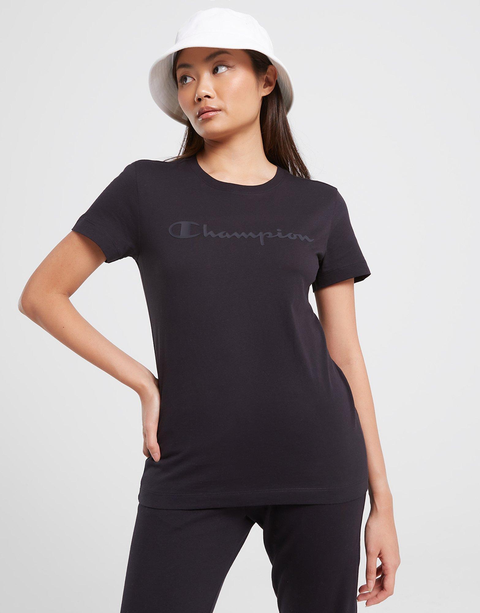 Moteriški marškinėliai CHAMPION MARŠKINĖLIAI CREWNECK MARŠKINĖLIAI 115422KK002 Juoda