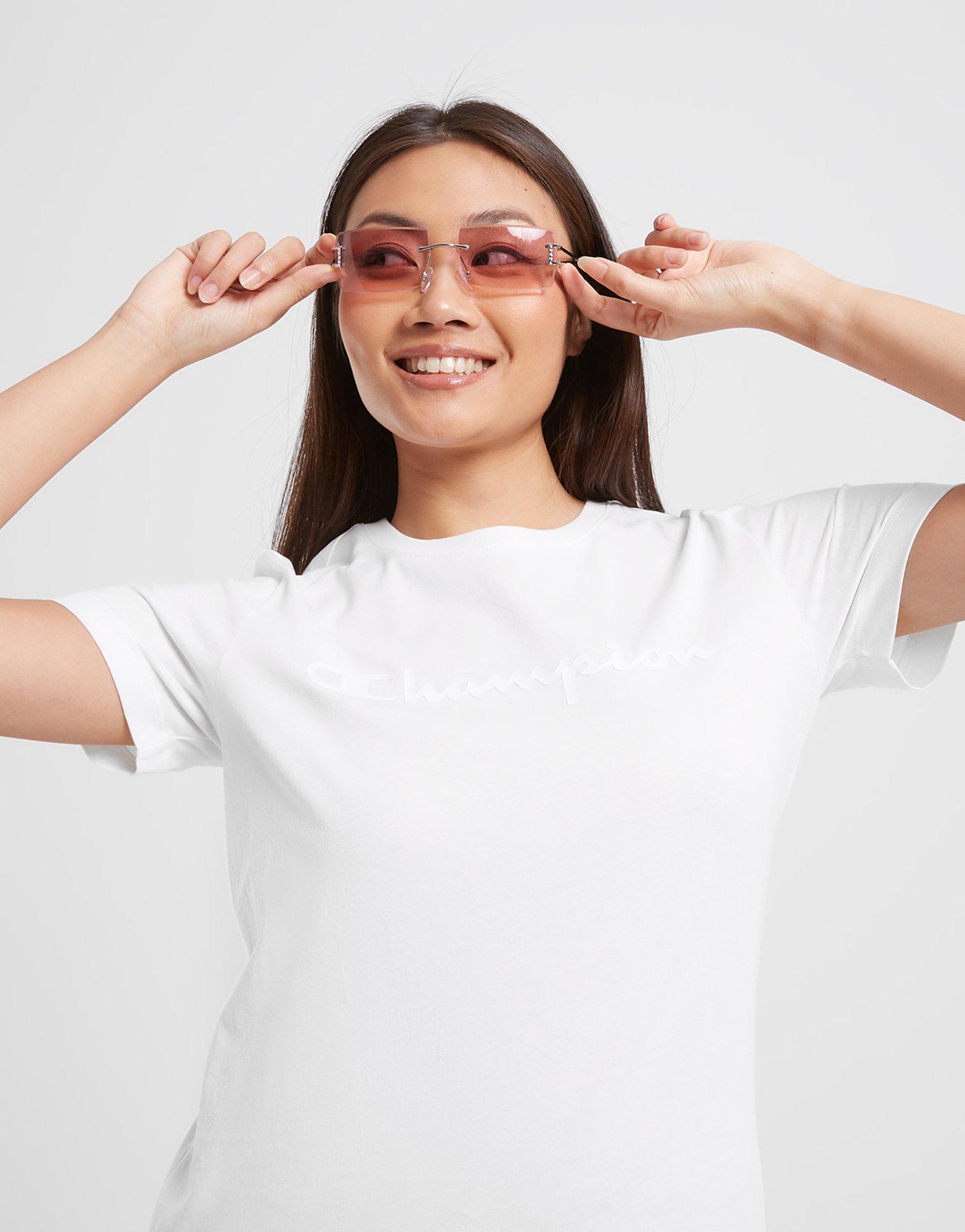 Moteriški marškinėliai CHAMPION MARŠKINĖLIAI CREWNECK MARŠKINĖLIAI 115422WW006 Balta