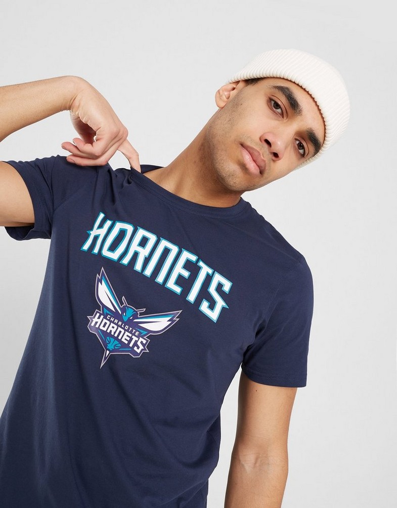 Koszulka, t-shirt męski NEW ERA T-SHIRT NBA SS TEE HORNETS CHARLOTTE HORNETS OSB 11546156 Granatowy