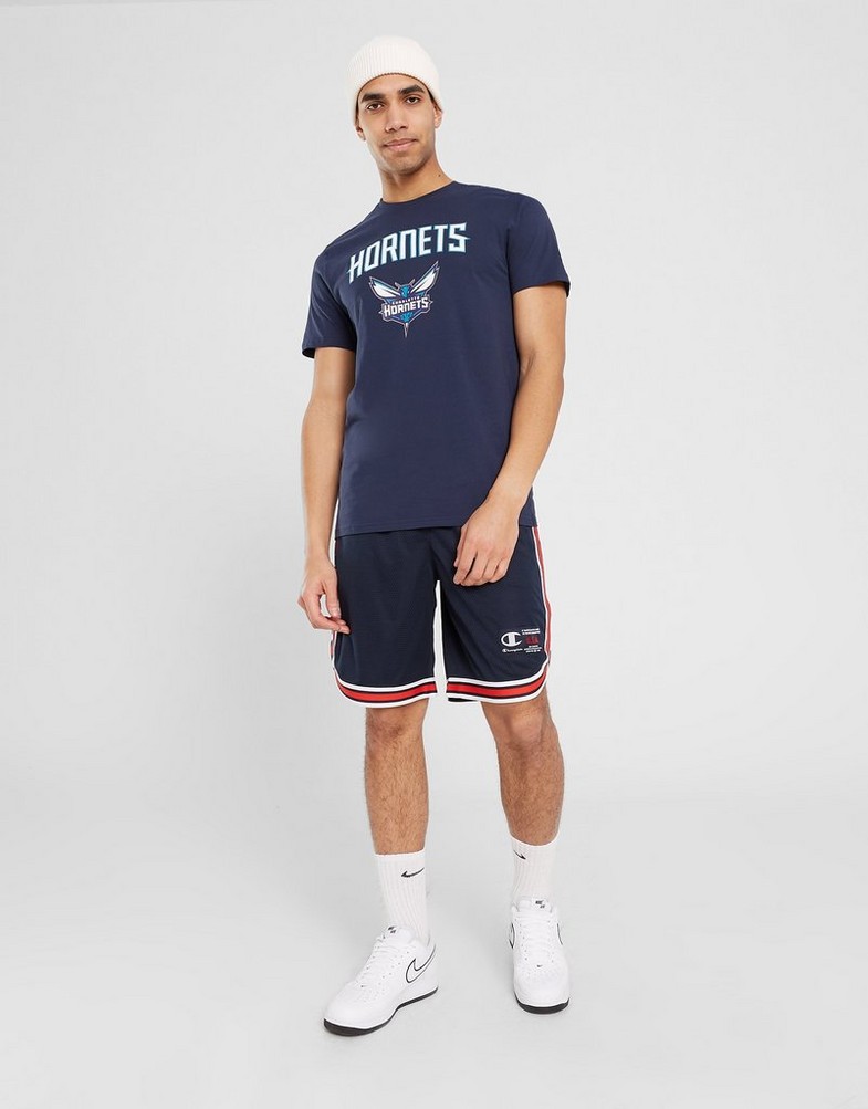 Koszulka, t-shirt męski NEW ERA T-SHIRT NBA SS TEE HORNETS CHARLOTTE HORNETS OSB 11546156 Granatowy