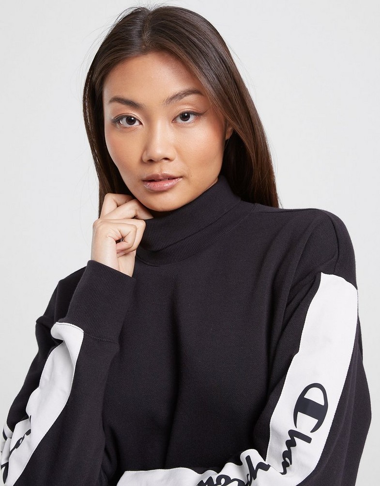 CHAMPION BLUZA HIGH NECK SWEATSHIRT 115574KK001 | kolor Czarny ▷ Damskie  Ubrania w JD Sports