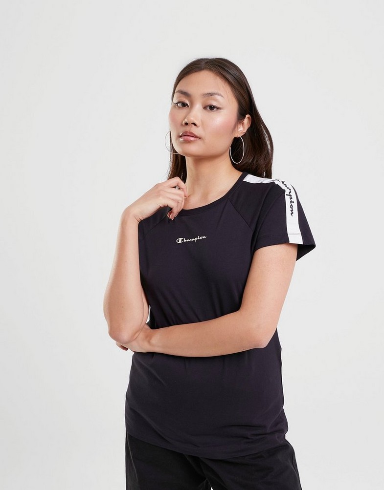 Dámské tričko CHAMPION TRIČKO CREWNECK TRIČKO 115578KK001 Černá