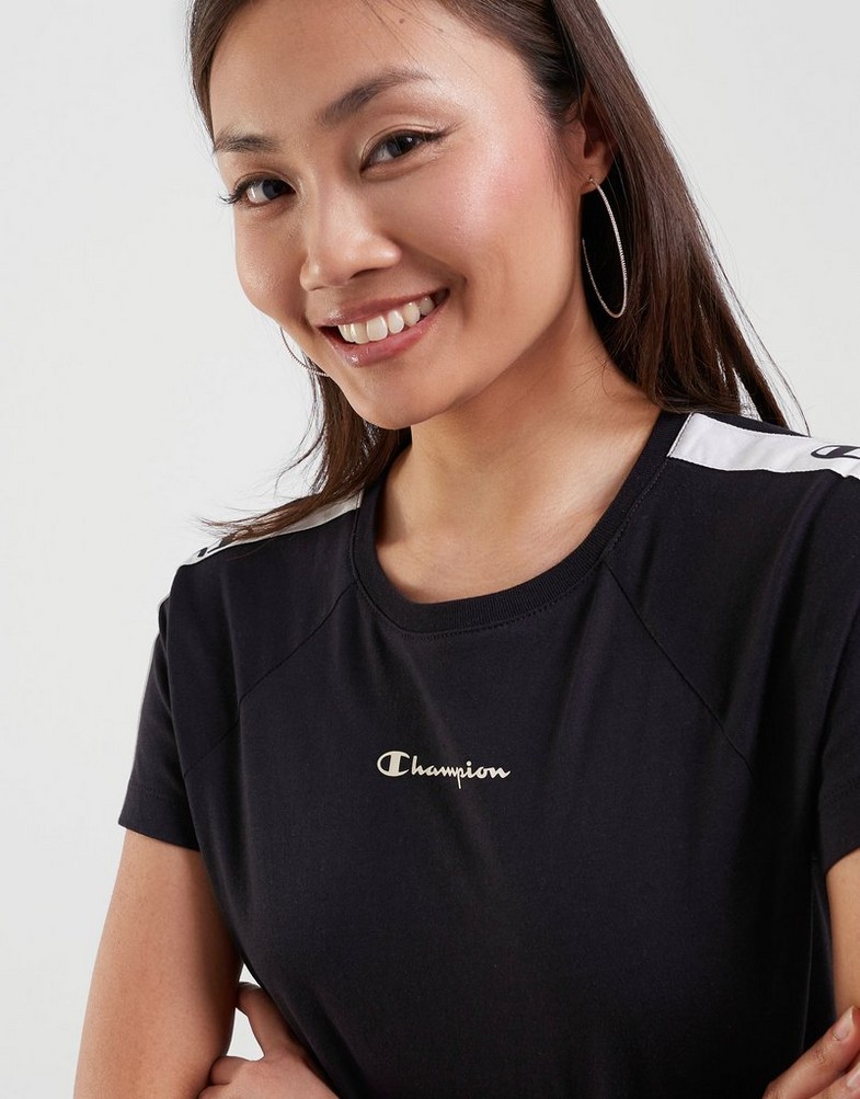 Dámské tričko CHAMPION TRIČKO CREWNECK TRIČKO 115578KK001 Černá